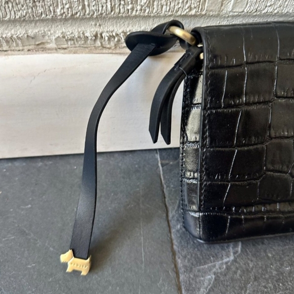 Radley Black Croc Embossed Clutch EUC - Picture 2 of 10